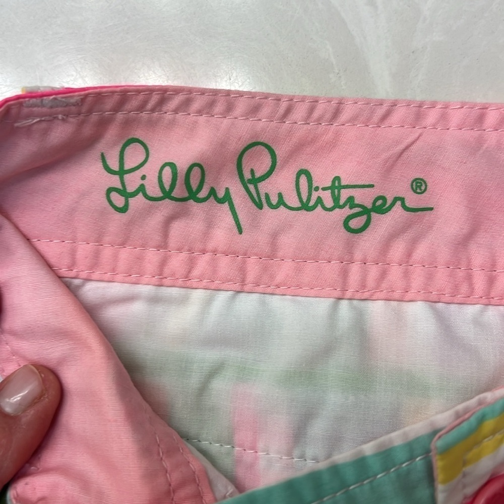Lilly Pulitzer Women's Multicolor Striped Callahan Short, 3” front zip, Sz 2 - Picture 7 of 10
